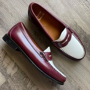 G.H. Bass Madewell Whitney Weejun Loafers Womens Size 6.5 Oxblood White Shoes